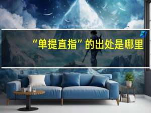 “单提直指”的出处是哪里