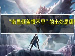 “南昌倾盖恨不早”的出处是哪里