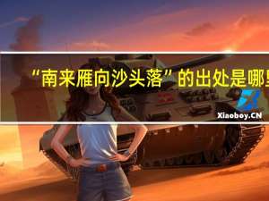 “南来雁向沙头落”的出处是哪里