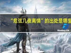 “危弦几夜离情”的出处是哪里