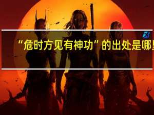 “危时方见有神功”的出处是哪里