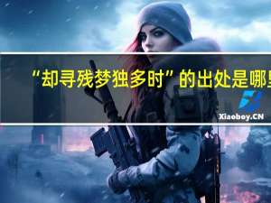 “却寻残梦独多时”的出处是哪里