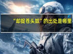 “却捉苍头奴”的出处是哪里