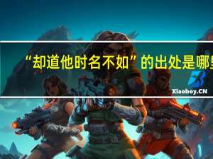 “却道他时名不如”的出处是哪里