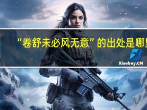 “卷舒未必风无意”的出处是哪里