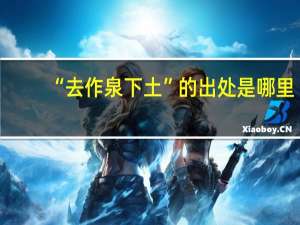 “去作泉下土”的出处是哪里