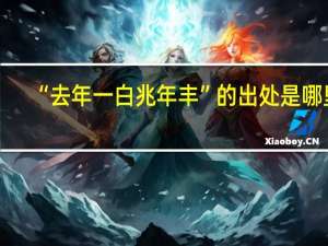 “去年一白兆年丰”的出处是哪里