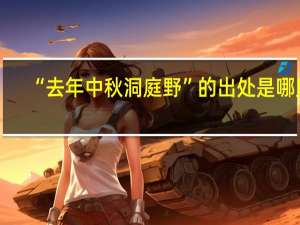 “去年中秋洞庭野”的出处是哪里