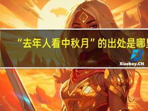 “去年人看中秋月”的出处是哪里