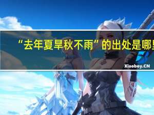 “去年夏旱秋不雨”的出处是哪里
