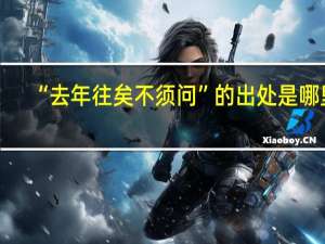 “去年往矣不须问”的出处是哪里