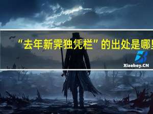 “去年新霁独凭栏”的出处是哪里