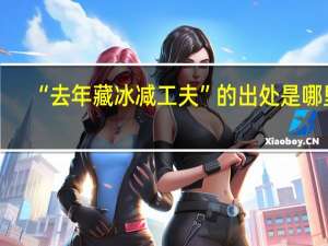 “去年藏冰减工夫”的出处是哪里