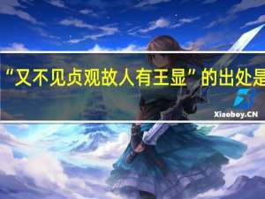 “又不见贞观故人有王显”的出处是哪里