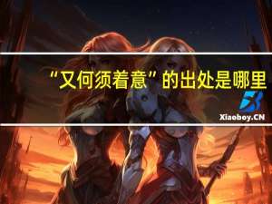 “又何须着意”的出处是哪里