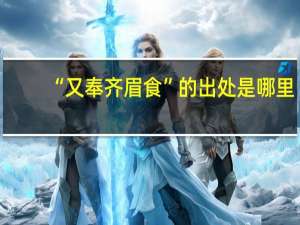 “又奉齐眉食”的出处是哪里