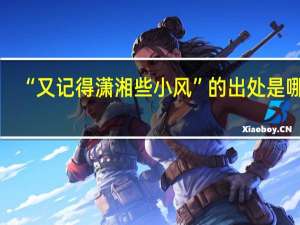 “又记得潇湘些小风”的出处是哪里