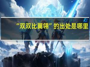 “双双比翼翎”的出处是哪里