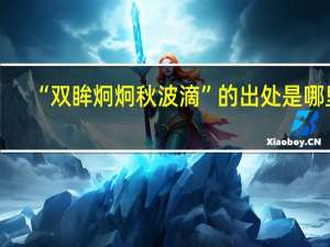 “双眸炯炯秋波滴”的出处是哪里