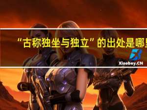 “古称独坐与独立”的出处是哪里