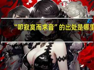 “叩寂寞而求音”的出处是哪里
