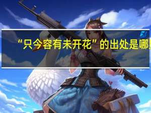 “只今容有未开花”的出处是哪里