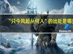 “只今风起从何入”的出处是哪里