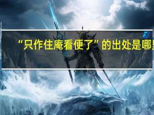 “只作住庵看便了”的出处是哪里
