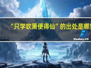 “只学吹箫便得仙”的出处是哪里