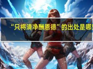 “只将清净酬恩德”的出处是哪里