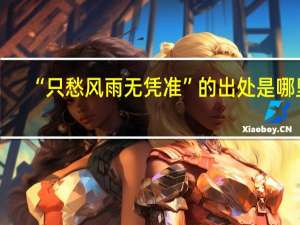 “只愁风雨无凭准”的出处是哪里