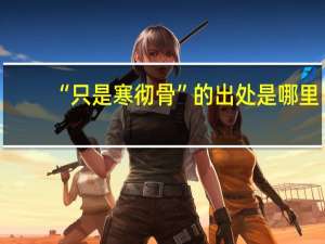 “只是寒彻骨”的出处是哪里