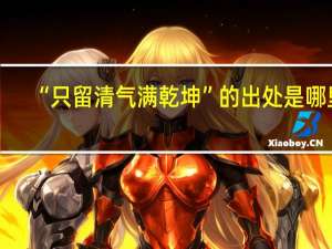 “只留清气满乾坤”的出处是哪里