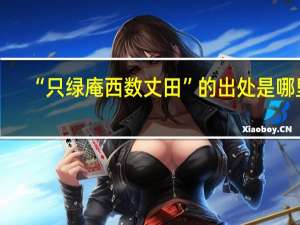 “只绿庵西数丈田”的出处是哪里