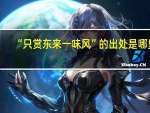 “只赏东来一味风”的出处是哪里
