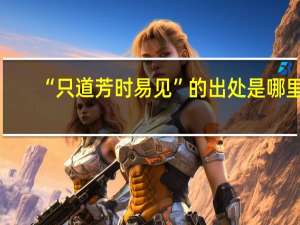 “只道芳时易见”的出处是哪里