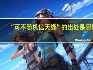 “可不随机信天缘”的出处是哪里