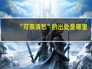 “可奈清愁”的出处是哪里