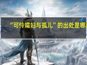 “可怜孀妇与孤儿”的出处是哪里