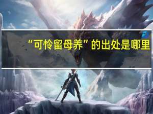 “可怜留母养”的出处是哪里