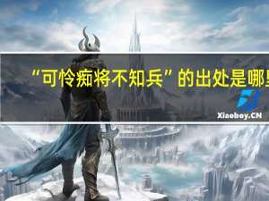 “可怜痴将不知兵”的出处是哪里