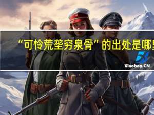 “可怜荒垄穷泉骨”的出处是哪里