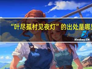 “叶尽孤村见夜灯”的出处是哪里