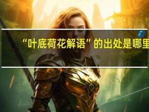 “叶底荷花解语”的出处是哪里