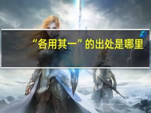 “各用其一”的出处是哪里