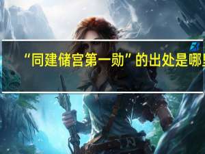 “同建储宫第一勋”的出处是哪里