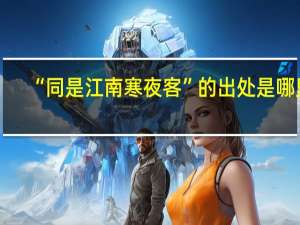 “同是江南寒夜客”的出处是哪里