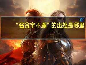 “名贪字不廉”的出处是哪里