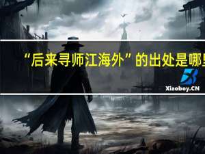 “后来寻师江海外”的出处是哪里