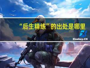 “后生精练”的出处是哪里